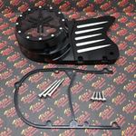 Billet aluminum stator sprocket cover Yamaha Banshee + clear window Black + LOGO2