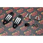 2 x new front exhaust pipe mounts hangers aluminum Yamaha Banshee BILLET BLACK
