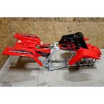 Yamaha Banshee fenders + gas tank plastic + grill + graphics BLACK & RED 20074