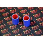 2 x Vito's Yamaha Banshee exhaust pipe clamps 1 1/8" Shearer CPI BLUE silicone