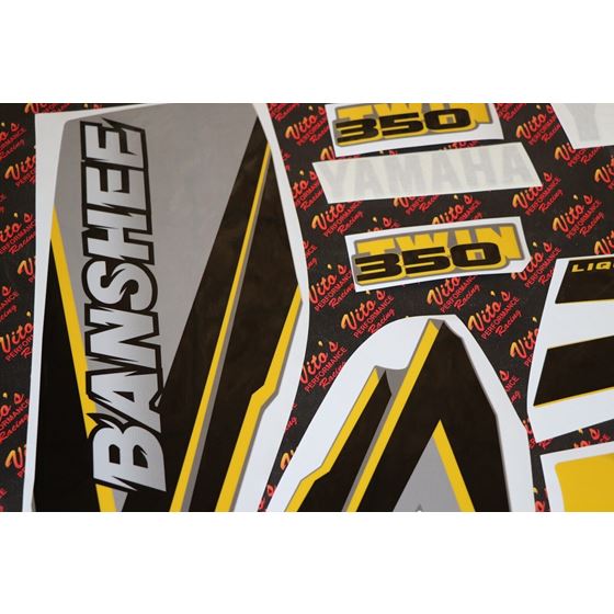 Vito's vinyl decal graphics kit 14MIL sticker Yamaha Banshee GRAY YELLOW 19982