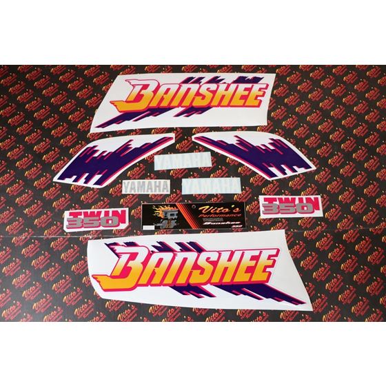 Vito's vinyl decal graphics kit 14MIL sticker Yamaha Banshee WHITE LAVENDER 19932