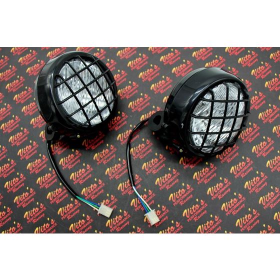 2 x NEW Headlights Yamaha Banshee 1987-2006 lens bulbs lights grills Warrior