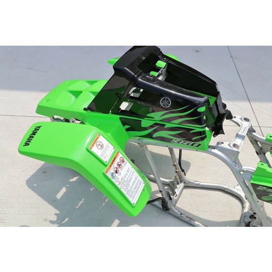 Yamaha Banshee fenders + gas tank plastic + grill + graphics GREEN BLACK