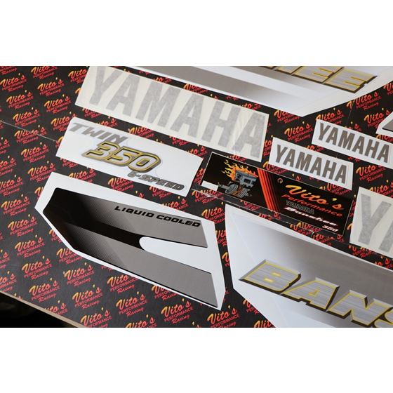 Vito's vinyl decal graphics kit 14MIL sticker Yamaha Banshee SILVER BLACK 20012
