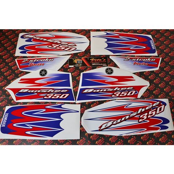 Vito's custom vinyl graphics 14MIL sticker Yamaha Banshee RED WHITE BLUE 20102