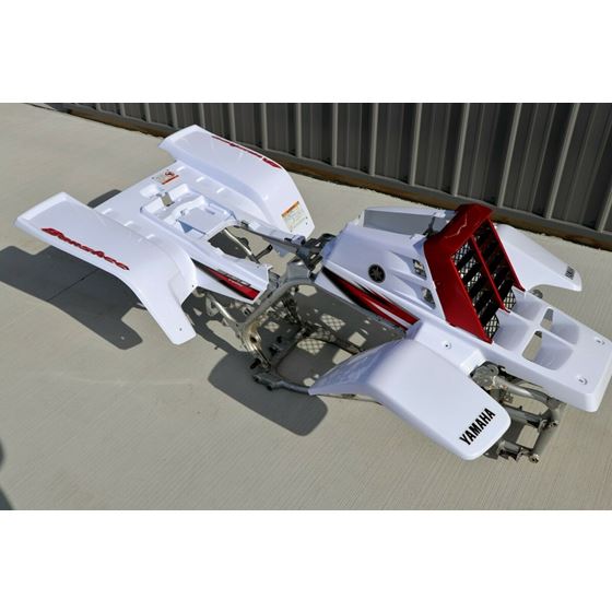 Yamaha Banshee fenders + gas tank plastic grill graphics WHITE CHERRY RED 2005