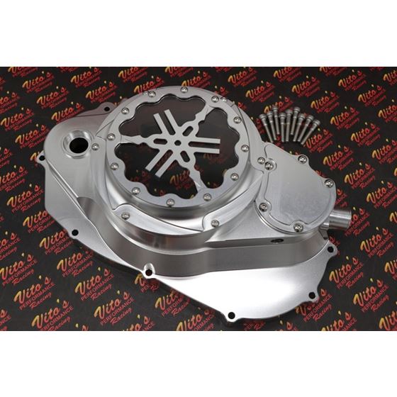 Billet aluminum Yamaha Banshee lock up CLUTCH COVER  clear window  dipstick LOGO