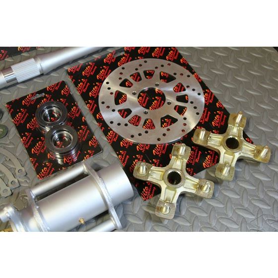 New 2" Banshee Rear Setup Axle Carrier Rotor Hubs Sprocket 41 Tooth CHROME