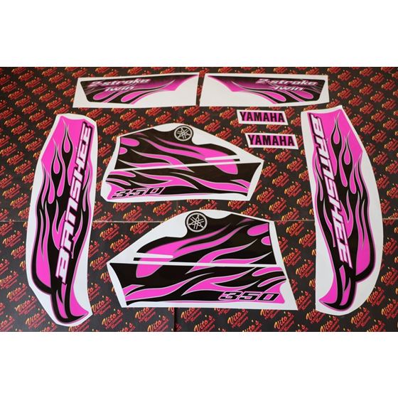 Vito's custom vinyl graphics 14MIL sticker Yamaha Banshee BLACK & PINK 1987-20062