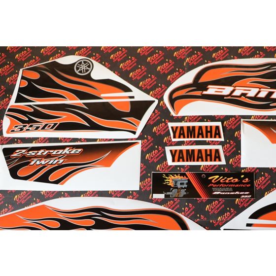 Vito's vinyl decal graphics kit 14MIL sticker Yamaha Banshee ORANGE BLACK 20082