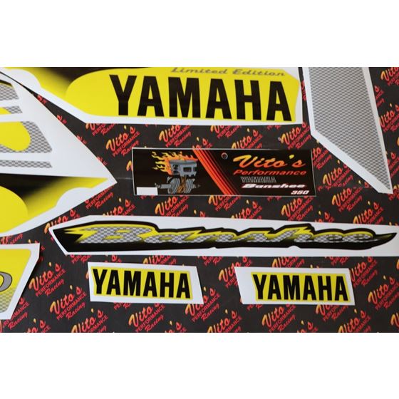Vito's vinyl decal graphics kit 14MIL sticker Yamaha Banshee YELLOW BLACK 20032