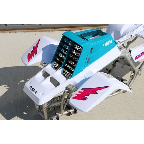 Yamaha Banshee fenders + gas tank plastic + grill + graphics WHITE + TEAL 1992