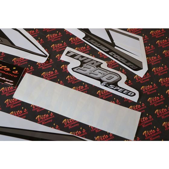 Vito's vinyl decal graphics kit 14MIL sticker Yamaha Banshee BLACK WHITE 20014