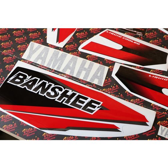 Vito's vinyl decal graphics kit 14MIL sticker Yamaha Banshee RED BLACK 20002